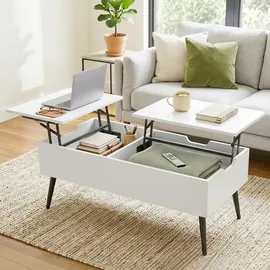 Homcom Couchtisch Weiß Spanplatte 50 x 58 x 100 cm