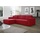 Fun Möbel Ecksofa Schlafsofa Sofa CONOR Kunstleder Rot Ottomane Links - Rot
