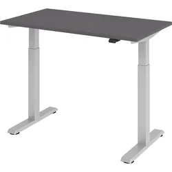 bümö elektrisch höhenverstellbarer Schreibtisch graphit 120x67 cm - kleiner Schreibtisch höhenverstellbar elektrisch, elektrischer Schreibtisch &
