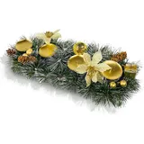 Bseical Adventskranz Länglich, 40 X 18cm Adventskranz KüNstlich, Adventskerzenhalter Mit Tannenzapfen, Adventsgesteck Weihnachtsgesteck, Kerzenleiste FüR Christmas Table Decorations Ohne Kerzen (B)