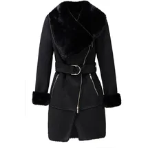 SALSA JEANS Shearling Mantel - Black - L