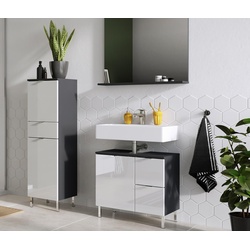 Tchibo - Waschbecken-Unterschrank »Mauresa« - 60x34x56cm - chrom - Holz / Metall