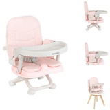 KIKKABOO Kindersitzerhöhung Pappo Booster, Tisch, klappbar, Sicherheitsgurt rosa