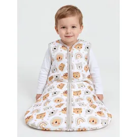 TupTam Baby Schlafsack 2.5 TOG – Warmer Winter Schlafsack Baby, OEKO-TEX, Ärmellos, Wattiert" Gr. 104, bunt (tiere, regenbogen), Schlafsäcke, L: 110cm, Obermaterial: 100% Baumwolle, Farbe: Tiere/Regenbogen, Größe: 104-110 - 104-110