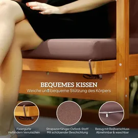 Outsunny 2 in 1 Hollywoodschaukel mit Liegefunktion, 3-Sitzer Gartenschaukel - Braun