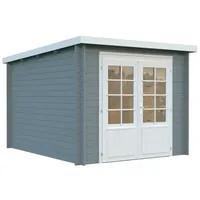 Palmako Gartenhaus Ella 6,9 m2 - 28 mm hellgrau/weiß
