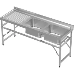 Chefgastro 600 Zusammenklappbare Spültisch 1800 2R BxTxH 1800x600x910mm