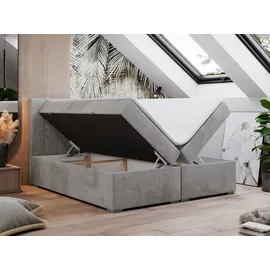 MKS Meble BOXBETT LOPE 160/200 - Hellgrau Velvet - H3