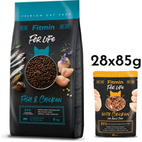 Fitmin Cat For Life Adult Fish and Chicken 8kg + Fitmin 85g GRATIS! (Mit Rabatt-Code FITMIN-5 erhalten Sie 5% Rabatt!)
