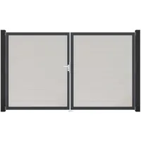 GroJa Tor 2-flg. Basicline Schmal Weiß Rahmen DB703 306 cm x 180 cm DIN Links