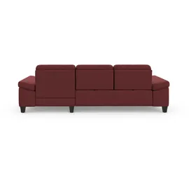 sit&more Ecksofa SIT & MORE "Westham L-Form", rot (bordeaux), B:275cm H:88cm T:172cm, 100% Polyester, Sofas, Ecksofa, Recamiere, mit oder ohne Bettfunktion, Bettkasten, Füße wengefarben