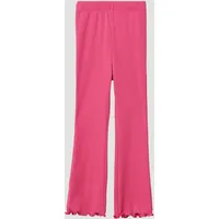 s.Oliver Gerippte Leggings mit Flared Leg und All-over-Print pink 128