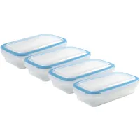 Kigima Gefrierdosen mit Klickverschluss 4x0,5L Blau – Vorratsdosen mit Deckel luftdicht – Transparente Frischhaltedosen – Aufbewahrungsbox Küche für Mealprep & Organisation – Austrian Quality