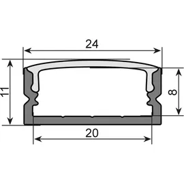 Eurolite U-Profil 20mm für LED Strip schwarz 2m