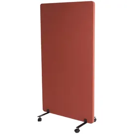 Proregal Akustik-Trennwand HxBxT 147x80x39 cm doppelwandig rollbar Stoff Braun Büro-Sichtschutz Raumteiler Pinnwand