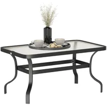 Outsunny Beistelltisch 95 x 55 x 46 cm Schwarz