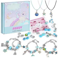LuxusKollektion Schmuck-Adventskalender Bastelset Armbänder Mädchen 6 12 Jahre Adventskalender Blau-A bunt