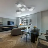 WOFI Led, Deckenleuchte dimmbar Deckenlampe Wohnzimmer Modern Designer Lampen Wohnzimmer, 3 Stufen, Alu, 18w 1550lm warmweiß, Lxbxh 58x50,5x9,5 cm, Wofi 9165.04.63.9000