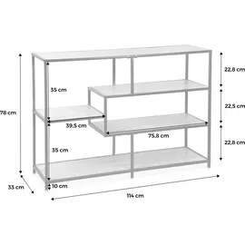 sweeek - Asymmetrisches Regal Metall & Holzoptik