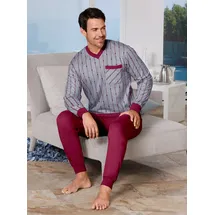 Witt Weiden Schlafanzug in grau-bordeaux-meliert | Gr.: 48/50