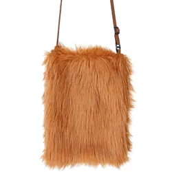 Braune Plüsch Tasche - OS
