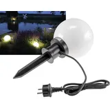 ChiliTec Kugelleuchte Erdspieß "CT-GL20cm" IP44 230V, 1,5m Kabel, E27 Fassung