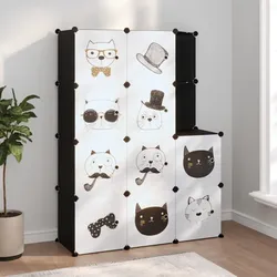 Kinderschrank Modular mit 10 Würfeln Schwarz PP