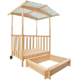 Tectake Holzsandkasten Gretchen 106 x 105 x 137 cm mit Dach Grün