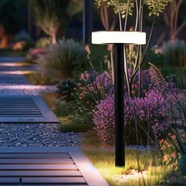 GLOBO Wegleuchte Garten außen Außenleuchte Stecklampe Erdspieß Akku, schwarz opal, 1x LED Solarleuchte Kunststoff,