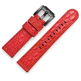 TW Steel Marc Coblen Armband Uhrenband Uhrenarmband Leder 22 MM Kroko Rot LB_R_K_B