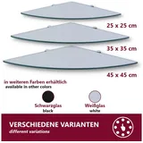 HOOZ Wandregal Eckregal aus Sicherheitsglas mit Halterung - Klarglas 35 x 35 x 0,6 cm, 1-tlg., mit geschliffenen Kanten weiß 35 cm