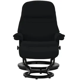 Stressless Relaxsessel Leder 75 x 100 x 73 cm Schwarz mit Hocker