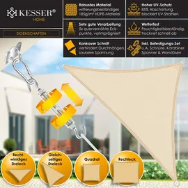 Kesser Sonnensegel 4,2 x 4,2 x 6 cm Creme HDPE 2 St.