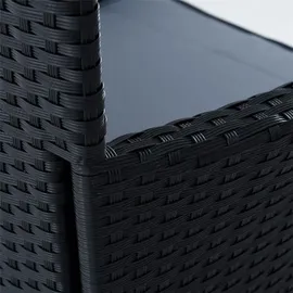 Estexo Poly-Rattan Sitzgruppe Essgruppe Gartenmöbel Set 6 Personen Gartenset Schwarz