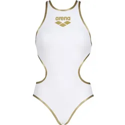 ARENA Damen Sport Badeanzug One Biglogo, WHITE-GOLD_R, 40