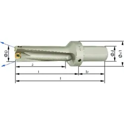 Vollbohrer für Wendeschneidplatten mit Innenkühlung 3xD ø17mm
