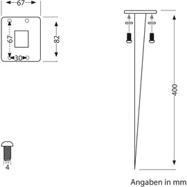 ledscom.de Garten-Erdspieß PODEL edelstahl 40cm 8 x 6,5cm