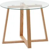 FineBuy Selle Braun Eiche 58 x 47 x 58 cm