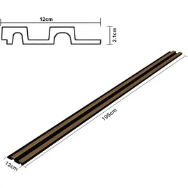 [neu.holz] 3D-Wandpaneel Blaricum 4er Set 195x12 cm Eichenoptik