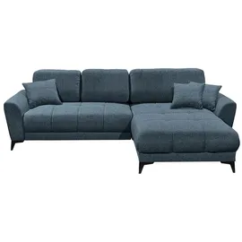 ed-lifestyle polstermöbel Bern Ecksofa 281 x 189 cm, mit Schlaffunktion und Bettkasten Blau