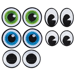 buttinette Applikationen "Augen-Mix", Größe: 2,1–3,0 cm, Inhalt: 10 Stück