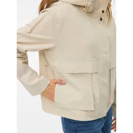 Vero Moda Parka VERO MODA "VMMICHELA SHORT PARKA", Damen, Gr. S, oatmeal, Web, Obermaterial: 100% Polyester, unifarben, hüftlang, Jacken Parka, Polyester