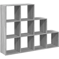 vidaXL Bücherregal 3 Stufen 137,5 x 29 x 103,5 cm Grau Sonoma
