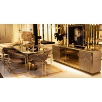 JVmoebel Esstisch Luxus Esstisch Design Tisch Esszimmer Tische Metall Gold goldfarben