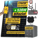 EPP.Solar 1760W/800W Balkonkraftwerk mit Speicher Komplettset 4,48 kWh Marstek B2500-D Speicher mit NEO 800W WIFI Wechselrichter Smart Mini Anlage