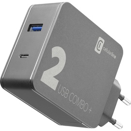 Cellular Line Cellularline USB-Ladegerät Steckdose Anzahl Ausgänge: 2 x USB 2.0 Buchse A, USB-C® Buchse