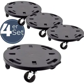 GarPet 4x Transportroller Rollbrett Transportrollen Rollbrett Werkstatt Pflanzen Rollbretter Transport Möbelrollen flach Pflanzenroller rund Transporthilfe