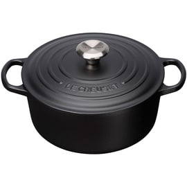 Le Creuset Signature Bräter 22 cm rund schwarz glänzend