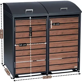 Zelsius Mülltonnenbox 120-240 Liter 2er grau