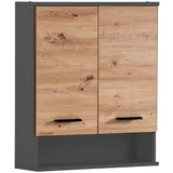 Schildmeyer Hängeschrank Palermo, Holzwerkstoff, Anthrazit/Artisan Eiche Dekor, 59,8 x 20,5 x 70,8 cm, (B/T/H)